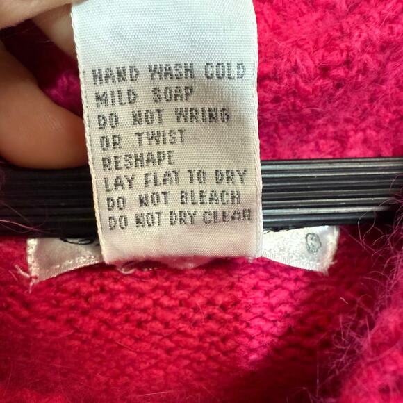 VTG Eminent M Silk Wool Blend Turtleneck Sweater Pink Fuzzy Soft Knit Preppy 90s - Picture 9 of 10